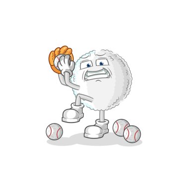 the white blood baseball pitcher cartoon. cartoon mascot vecto