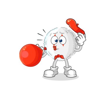 the white blood pantomime blowing balloon. cartoon mascot vecto