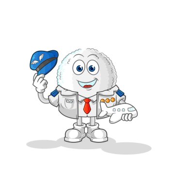 the white blood pilot mascot. cartoon vecto