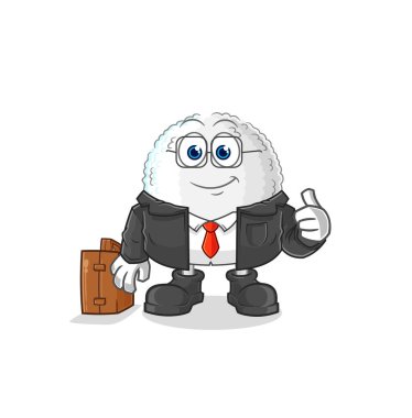 the white blood office worker mascot. cartoon vecto