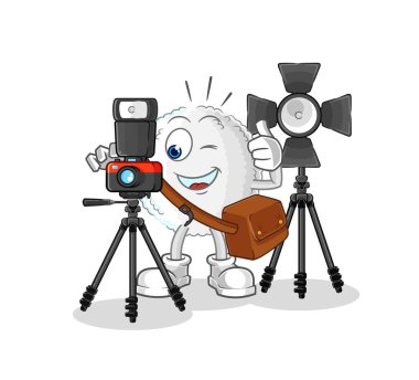 the white blood photographer character. cartoon mascot vecto