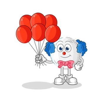the white blood clown with balloons vector. cartoon characte