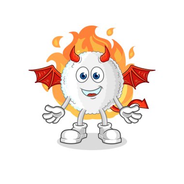 the white blood demon with wings character. cartoon mascot vecto