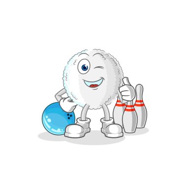 the white blood play bowling illustration. character vecto