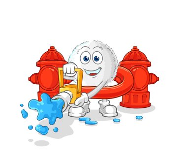 the white blood firefighter vector. cartoon characte