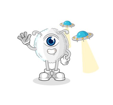 the white blood alien cartoon mascot vecto