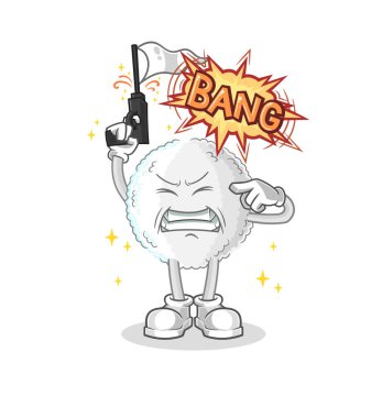 the white blood warning shot mascot. cartoon vecto