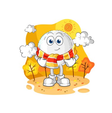 the white blood in the autumn. cartoon mascot vecto