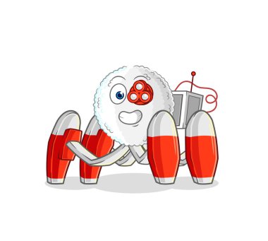 the white blood future robot vector. cartoon characte