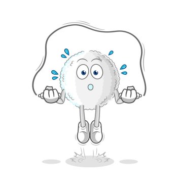 the white blood jump rope exercise. character vecto