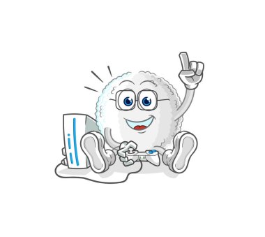 the white blood playing video games. cartoon characte