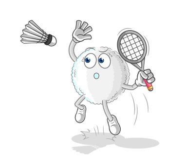 the white blood smash at badminton cartoon. cartoon mascot vecto