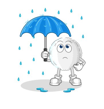 the white blood holding an umbrella illustration. character vecto