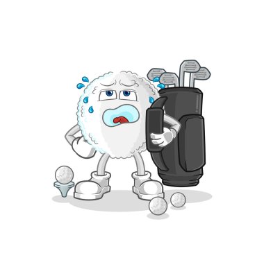 the white blood with golf equipment. cartoon mascot vecto