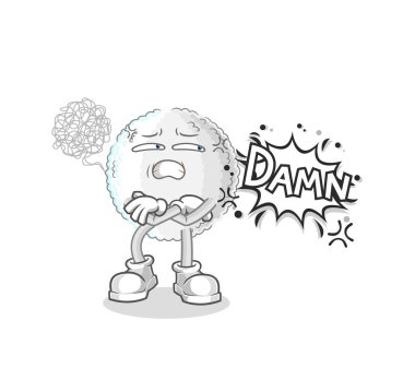 the white blood very pissed off illustration. character vecto