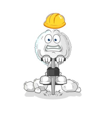 the white blood drill the ground cartoon character vecto