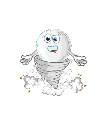 the white blood in the tornado cartoon character vecto