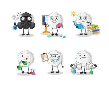 the white blood scientist group character. cartoon mascot vecto