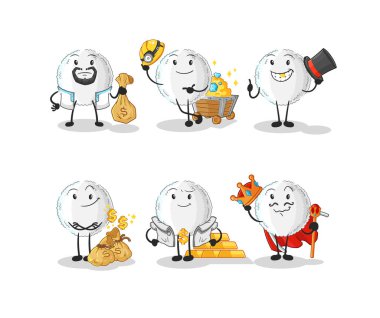 the white blood rich group character. cartoon mascot vecto