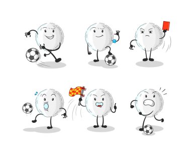 the white blood football group character. cartoon mascot vecto