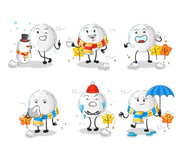 the white blood in cold weather character mascot vecto