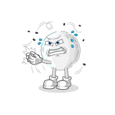 the white blood swat fly character. cartoon mascot vecto