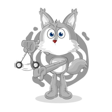 the wolf hypnotizing cartoon. cartoon mascot vecto