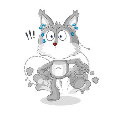 the wolf running illustration. character vecto
