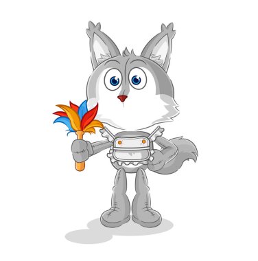 the wolf maid mascot. cartoon vecto
