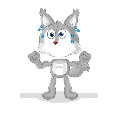 the wolf muscular cartoon. cartoon mascot vecto
