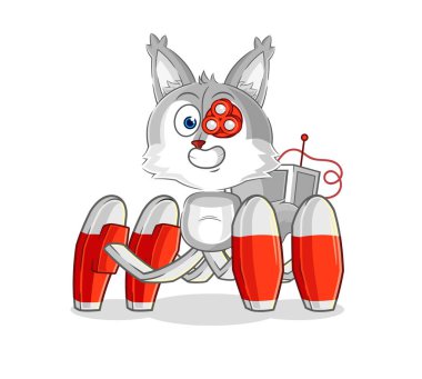 the wolf future robot vector. cartoon characte