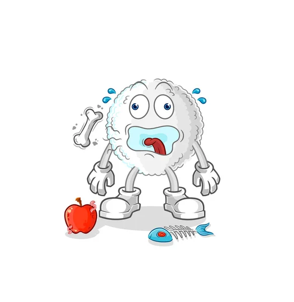 White Blood Burp Mascot Cartoon Vecto — Vector de stock
