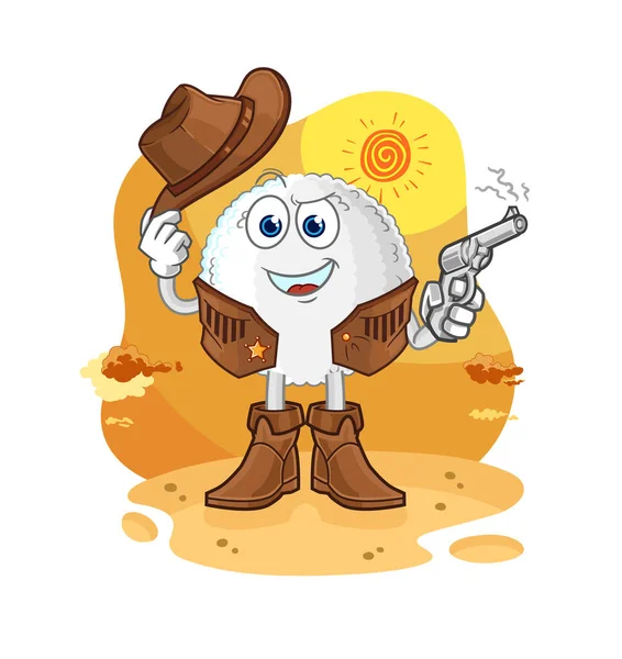 White Blood Cowboy Gun Character Vecto — Stok Vektör