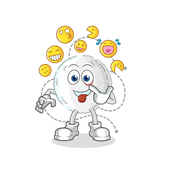 White Blood Laugh Mock Character Cartoon Mascot Vecto — Stockvektor