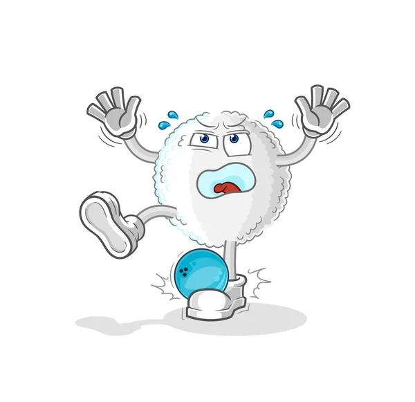 White Blood Hiten Bowling Cartoon Cartoon Mascot Vecto — Stock Vector