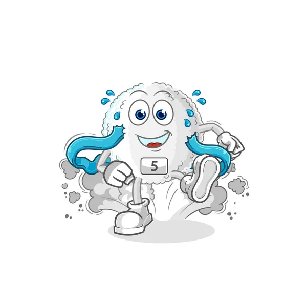 White Blood Runner Character Cartoon Mascot Vecto — Archivo Imágenes Vectoriales