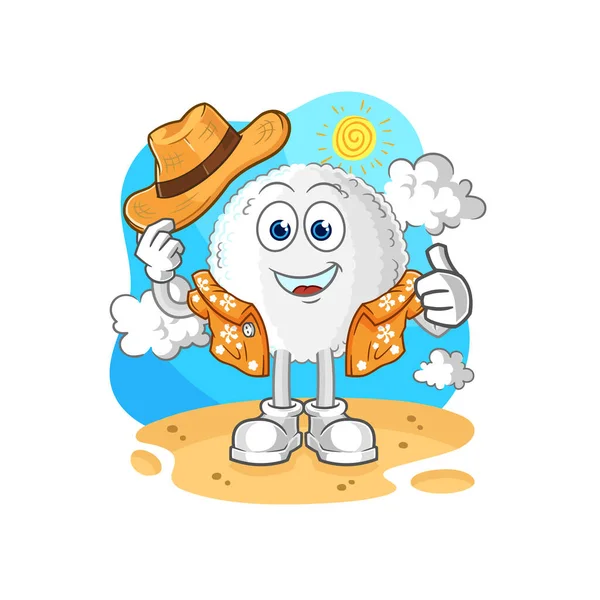 White Blood Vacation Cartoon Mascot Vecto — Stock Vector