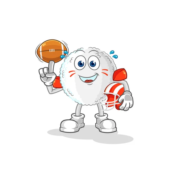 White Blood Playing Rugby Character Cartoon Mascot Vecto — Stock Vector