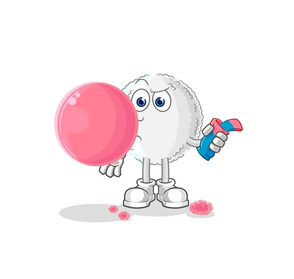 White Blood Chewing Gum Vector Cartoon Characte — Stok Vektör