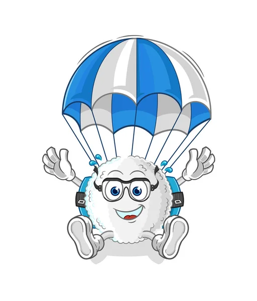 White Blood Skydiving Character Cartoon Mascot Vecto — Vector de stock