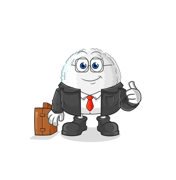 White Blood Office Worker Mascot Cartoon Vecto — Vector de stock