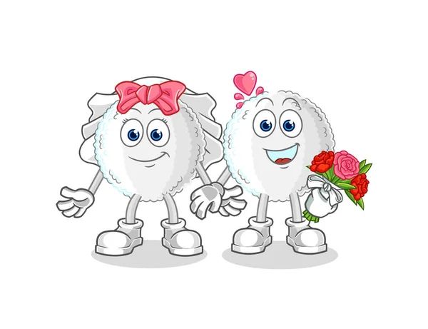 White Blood Wedding Cartoon Cartoon Mascot Vecto — Stockový vektor