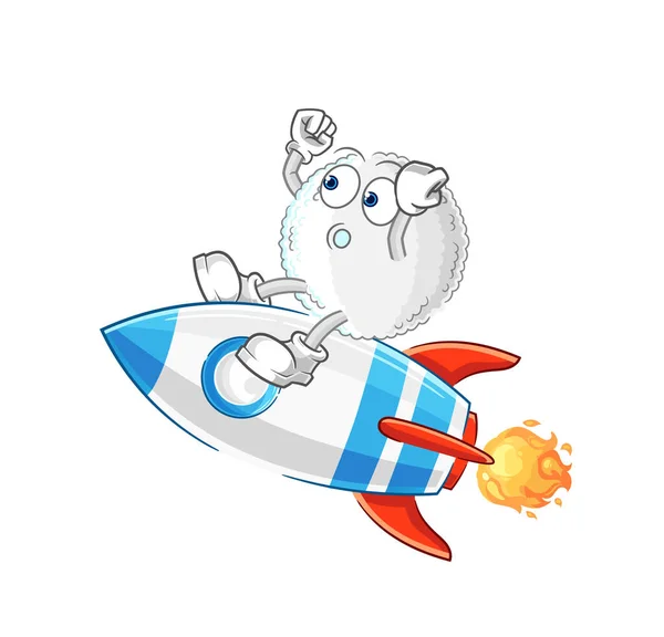 White Blood Ride Rocket Cartoon Mascot Vecto — Stockvector