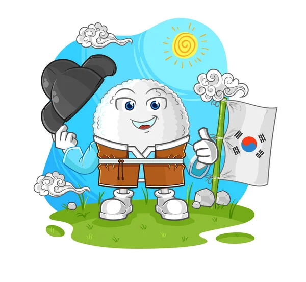 White Blood Korean Culture Vector Cartoon Characte — Stok Vektör