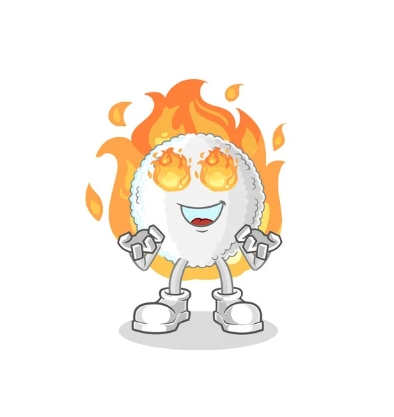 White Blood Fire Mascot Cartoon Vecto — Stock Vector