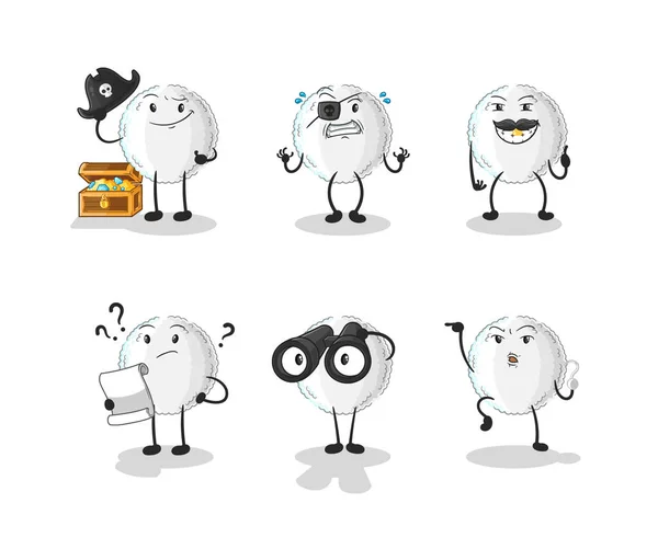 White Blood Pirate Group Character Cartoon Mascot Vecto — Vetor de Stock