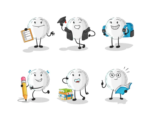 White Blood Education Set Character Cartoon Mascot Vecto — Vetor de Stock