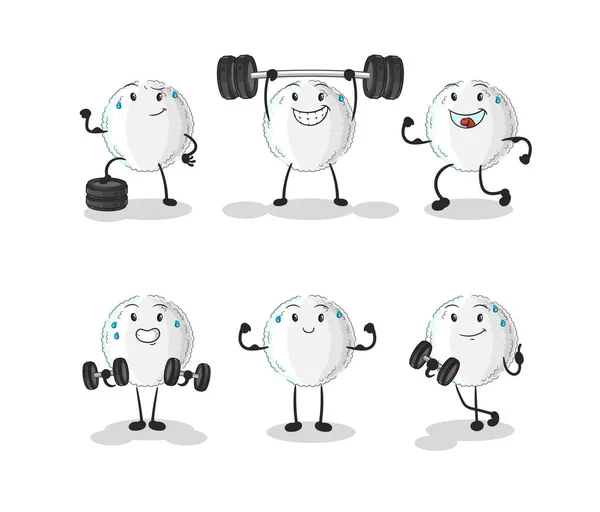 White Blood Exercise Set Character Cartoon Mascot Vecto — Vector de stock