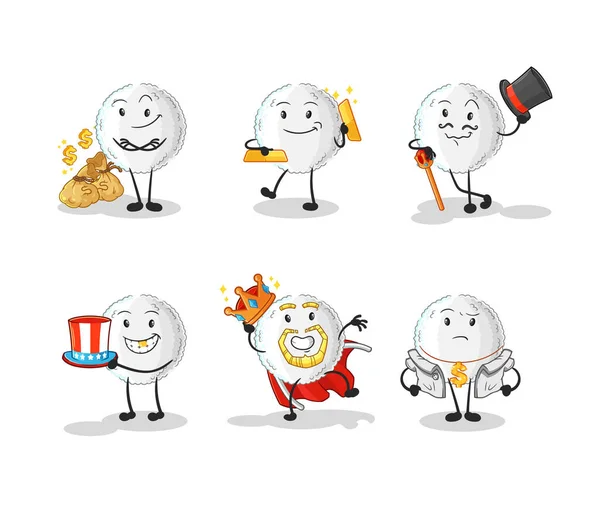 White Blood Rich Character Cartoon Mascot Vecto — Vetor de Stock