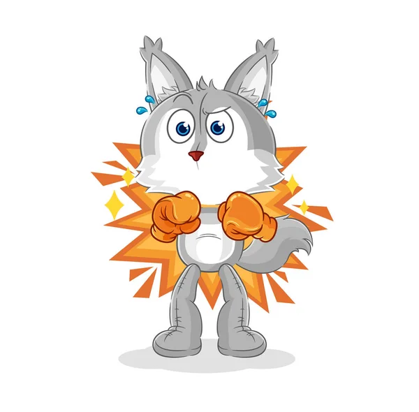 Wolf Boxer Character Cartoon Mascot Vecto — Stockový vektor